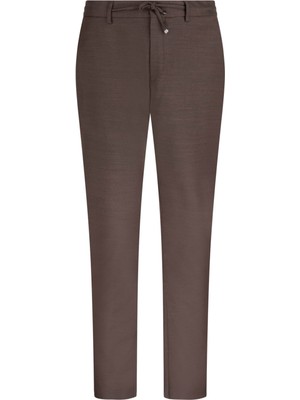 Kahverengi Regular Fit Yandan Cep Kumaş Pantolon