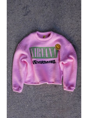 Nirvana Nevermind Pembe Polar Sweatshirt