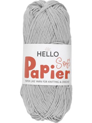Hello Soft Papier Kağıt Çanta Örme Ipi 100 Gram 100 Metre Açık Gri P28