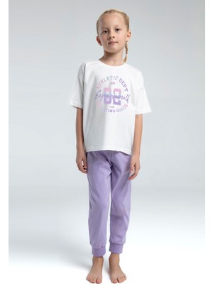 Toontoy Kız Çocuk Önü Baskılı Pijama Takım