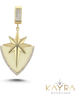 Mineli Kuzey Yıldızı Altın Kolye Ucu AH64