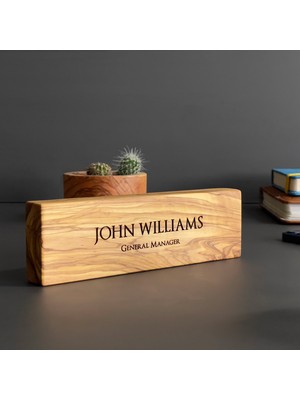 Egedeneve Hector Ahşap Masaüstü İsimlik Zeytin Ağacı