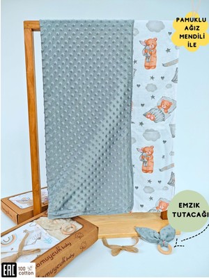 Nohut Desenli Pamuklu Çift Katlı Bebek Battaniyesi – 85 x 85 cm Kız/erkek Kundak & Mevsimlik Örtü