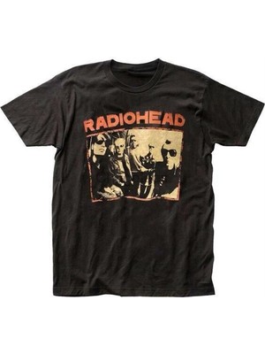 Siyah Vintage Radiohead Rock Band Unisex T-Shirt