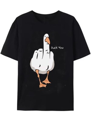 Siyah Duck You Unisex T-Shirt