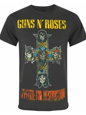 Siyah Guns N' Roses Appetite For Destruction Unisex T-Shirt
