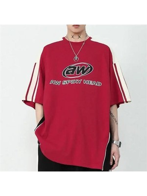Kırmızı Aw Spiky Head Unisex T-Shirt