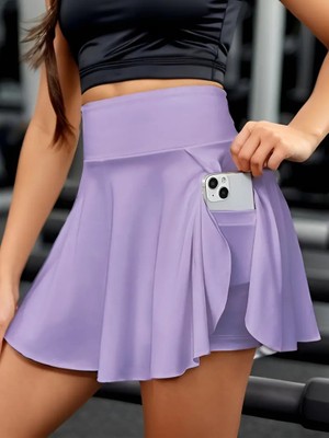 Gökyüzü Moda Kadın Yüksek Bel Cepli Sandy Short Etek