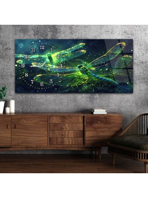 Marpanya Yatay Saatli Yandan Sanat Temalı Cam Tablo YSYS294