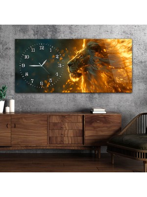 Marpanya Yatay Saatli Yandan Sanat Temalı Cam Tablo YSYS356