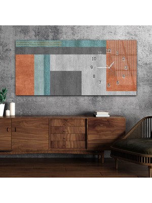 Marpanya Yatay Saatli Yandan Sanat ve Doğa Temalı Cam Tablo YSYS116