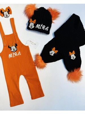 Siyah-Turuncu Atkı Bere Slopet Takımı