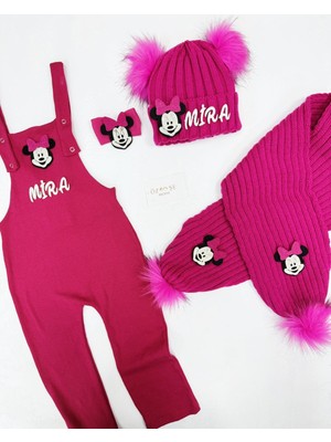 Fuşya Pembe Atkı Bere -Slopet Takımı