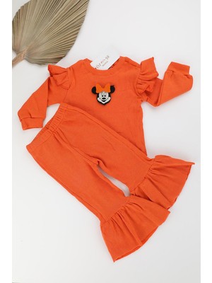 Kişiye Özel Fırfır Uzun Kol Bluz-Fırfır Pantolon Ribana Takım