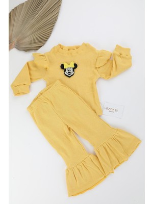 Kişiye Özel Fırfır Uzun Kol Bluz-Fırfır Pantolon Ribana Takım