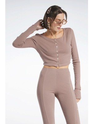 Reebok CL WDE TREND LS TOP Kahverengi Kadın Uzun Kol T-Shirt