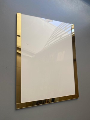 A4 Gold Ayna Belge Çerçevesi Kolay Değiştirilebilir Kendinden Yapışkanlı Duvar ve Kapı Tipi Föylük