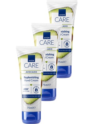 Avon Care Avokado Özlü El Kremi 3×75 ml Kuru ve Çok Kuru Ciltler İçin Yoğun Nemlendirici