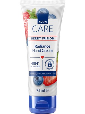 Avon Care Berry Fusion El Kremi - Yaban Mersini ve Çilek Özlü, E Vitamini ile Normal ve Ekstra Kuru Ciltler İçin, 75 ml