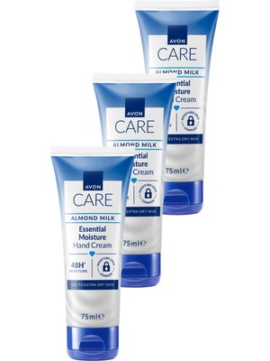 Avon Care Gliserin ve Badem Sütü Içeren Yoğun Nemlendirici El Kremi 75 Ml. Üçlü Set
