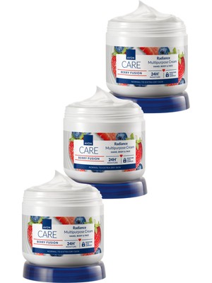 Avon Care Yaban Mersini ve Çilek Özlü El, Yüz ve Vücut Kremi - 400ML Üçlü Set