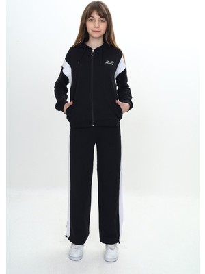 Toontoy Kız Çocuk Fermuarlı Garni Detaylı Eşofman Takım