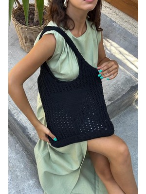 Shule Bags Hella Makrome Omuz Çantası Siyah
