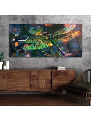 Marpanya Yatay Saatli Yandan Sanat Temalı Cam Tablo YSYS293