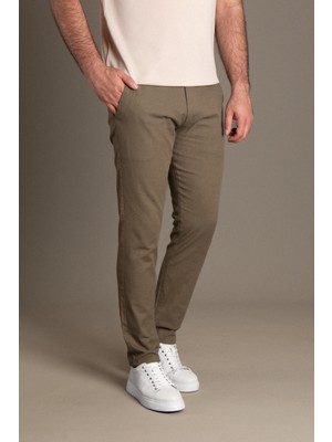 Zeki Özer Erkek Haki Keten Pantolon