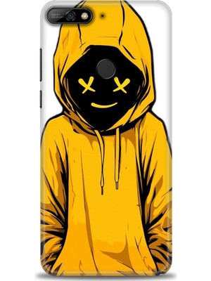 Kılıf Evreni Huawei Y7 2018 Kılıf Hd Baskılı Kılıf + Seramik Tam Kaplayan Ekran Koruyucu 358