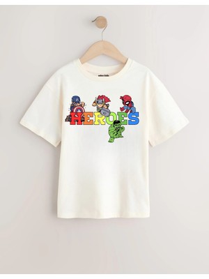 Marvel Özel Tasarım Pamuklu Oversize Tişört