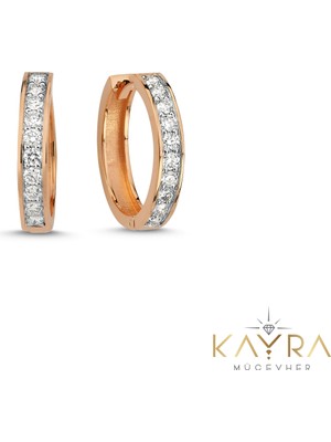 Roze Altın Pırlanta Halka Küpe PTK15