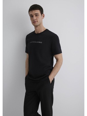 Mavi  Siyah Erkek T-Shirt M0612647-900