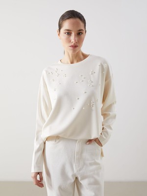 Lcwaıkıkı Classic  Bisiklet Yaka Taşlı Kadın Tunik  (S5)