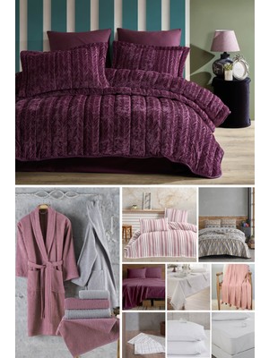 Elart Çeyiz Paketi 48 Parça Kadife Comfort Royal Mürdüm