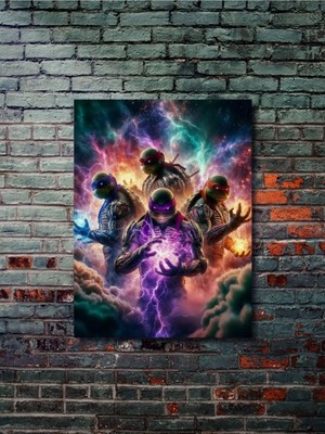 Ninja Kaplumbağalar - Animasyon, Film ve Karakter Özel Tasarım Poster Serisi, Eşsiz Tasarım,