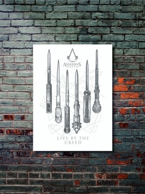 Bıçak Serisi - Assassin's Creed - Gaming Posterleri, Özel Tasarım Kağıt Poster, Duvar Sanatı