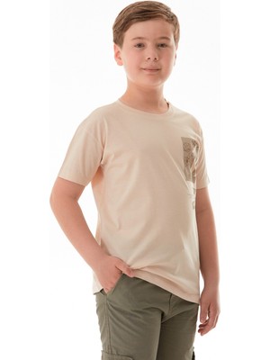 %100 Pamuk Uzay Baskılı Erkek Çocuk Tişört