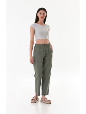 Beli Lastikli Gabardin Pantolon