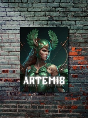 Artemis - Eşsiz Tasarım Yunan Tanrıları, Mitoloji, Karakter Posterleri, Özel Tasarım Kağıt Poster,