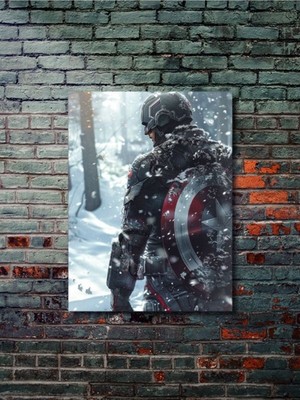 Captain America - Marvel - Film & Dizi Posterleri, Özel Tasarım Kağıt Poster, Duvar Sanatı