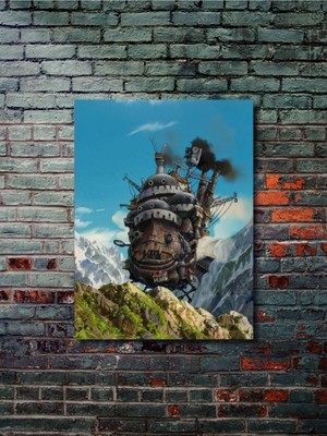Yürüyen Şato (Howl's Moving Castle) - Anime & Manga Posterleri, Özel Tasarım Kağıt Poster