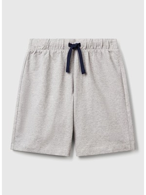 Benetton Normal Bel Regular Fit Gri Melanj Erkek Çocuk Şort 3BL0C903L