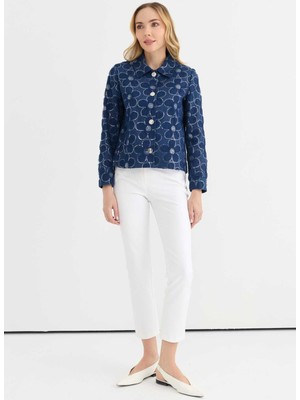 Selen Standart Indigo Kadın Ceket 25YSL1488