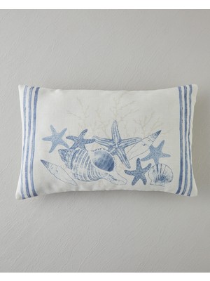 Aquamarine Dijital Baskı Dekoratif Kırlent 35X55 cm Mavi - Yeşil