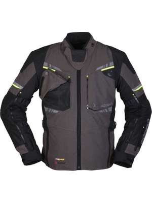Modeka Taran Waterproof Ceket Siyah Koyu Gri