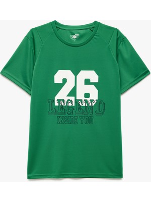 Koton Bisiklet Yaka Kısa Kollu Baskılı Oversize Spor Tişört