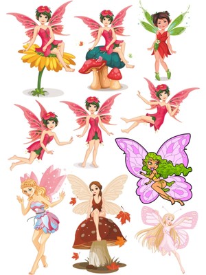 Peri Sticker Set-1 10 Parça Telefon, Tablet, Defter, Laptop Sticker