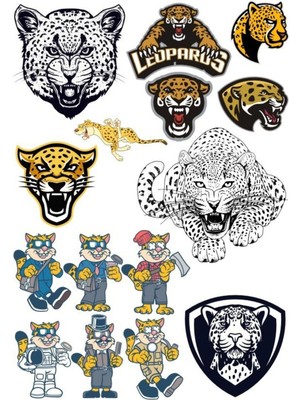 Leopar Sticker Set -2 15 Parça Telefon, Tablet, Defter, Laptop Sticker