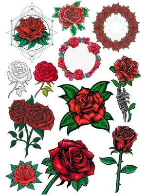 Gül Sticker Set 15 Parça Telefon, Tablet, Defter, Laptop Sticker